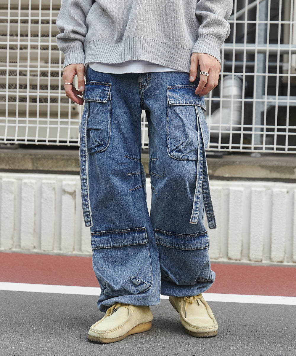 デニム中濃加工 モデル：180cm L着用