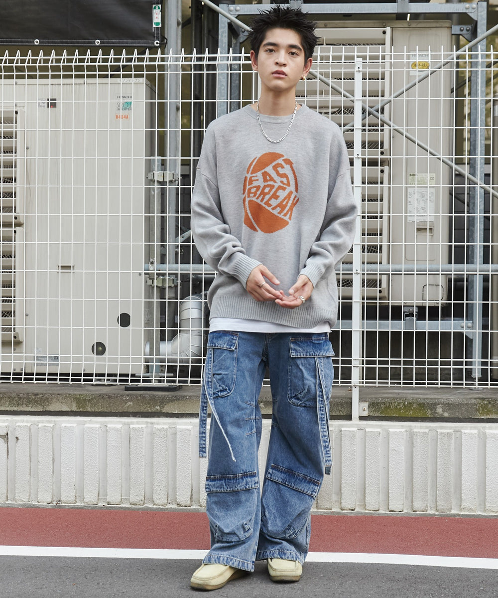 デニム中濃加工 モデル：180cm L着用