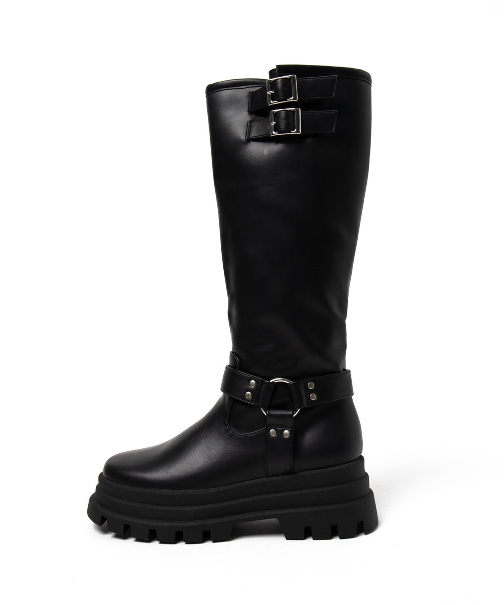 厚底エンジニアロングブーツ