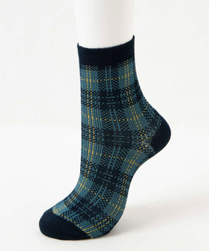 ジャガードチェックソックス(23-25cm)