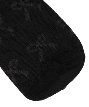 ジャガード総柄リボンソックス(23-25cm)