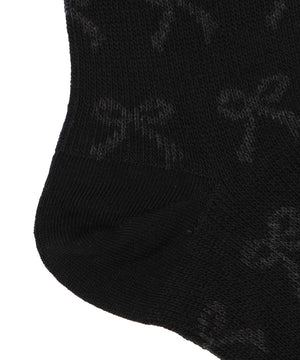 ジャガード総柄リボンソックス(23-25cm)