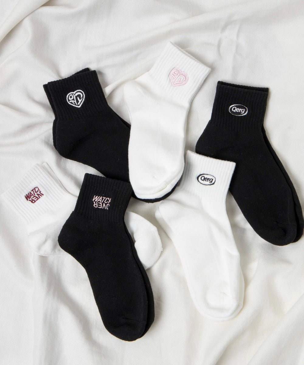 デザインロゴ刺繍アンクル底パイルソックス(23-25cm)