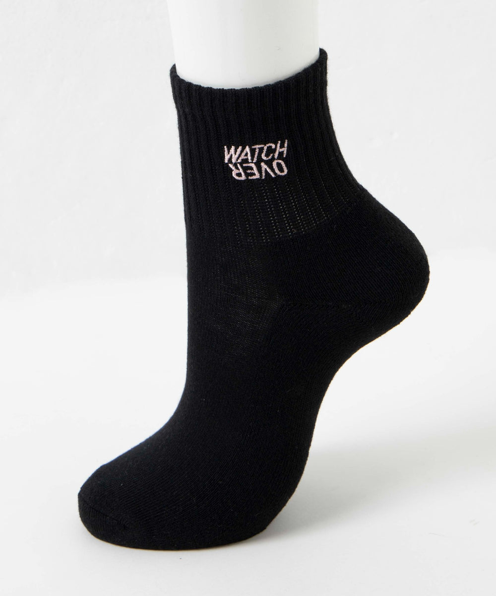 デザインロゴ刺繍アンクル底パイルソックス(23-25cm)