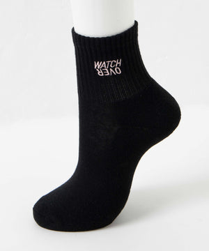 デザインロゴ刺繍アンクル底パイルソックス(23-25cm)