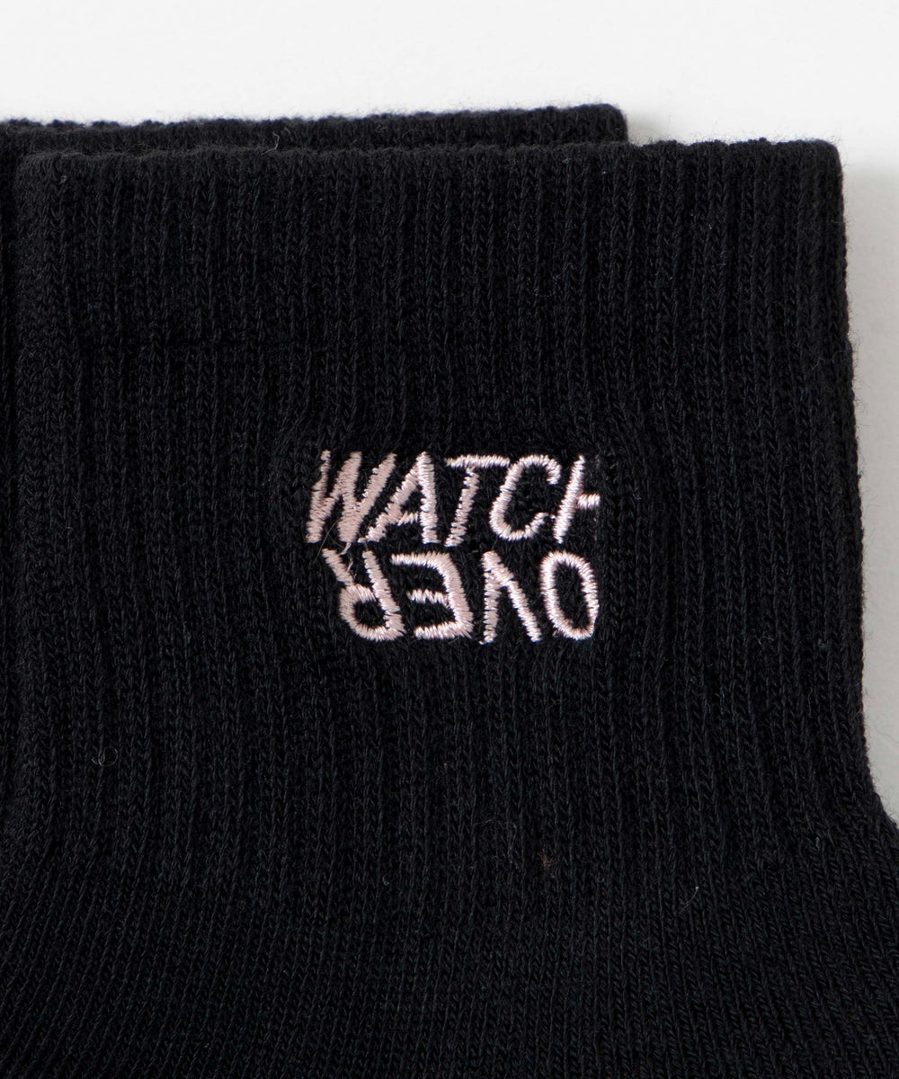 デザインロゴ刺繍アンクル底パイルソックス(23-25cm)