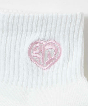 デザインロゴ刺繍アンクル底パイルソックス(23-25cm)