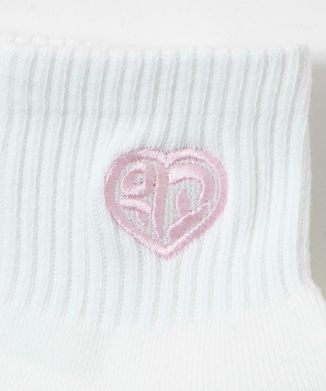 デザインロゴ刺繍アンクル底パイルソックス(23-25cm)