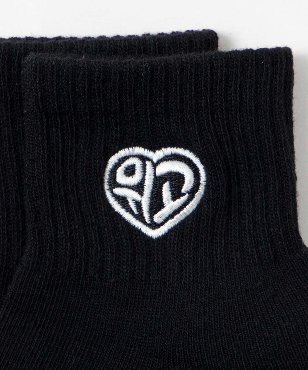 デザインロゴ刺繍アンクル底パイルソックス(23-25cm)
