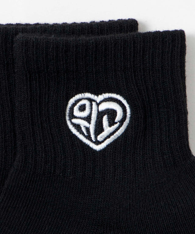 デザインロゴ刺繍アンクル底パイルソックス(23-25cm)