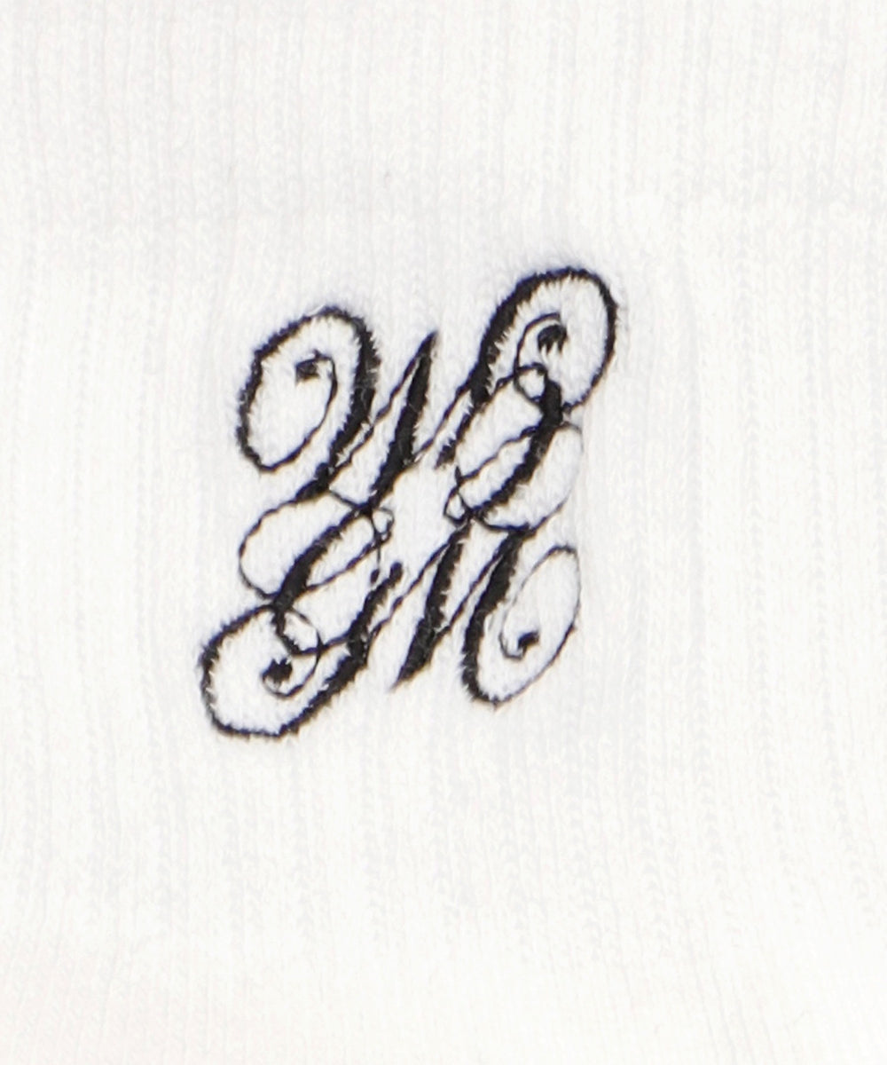 デザインロゴ刺繍アンクル底パイルソックス(23-25cm)