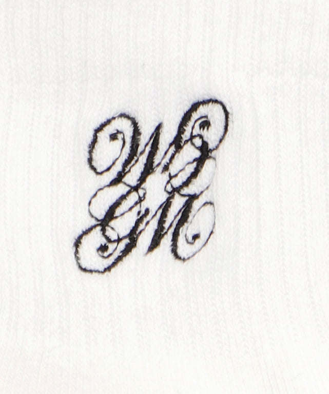 デザインロゴ刺繍アンクル底パイルソックス(23-25cm)