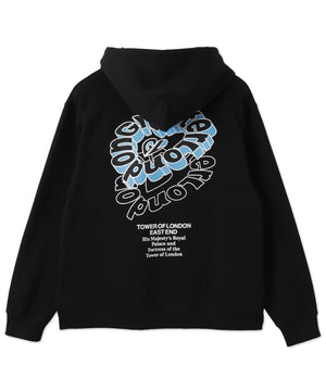 リラックスフィットバックロゴジップパーカー