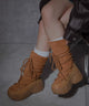 レースアップパテッドブーツ/キャメル