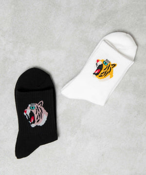 デザイン底パイルクルーソックス（丈14㎝）(23-25cm)