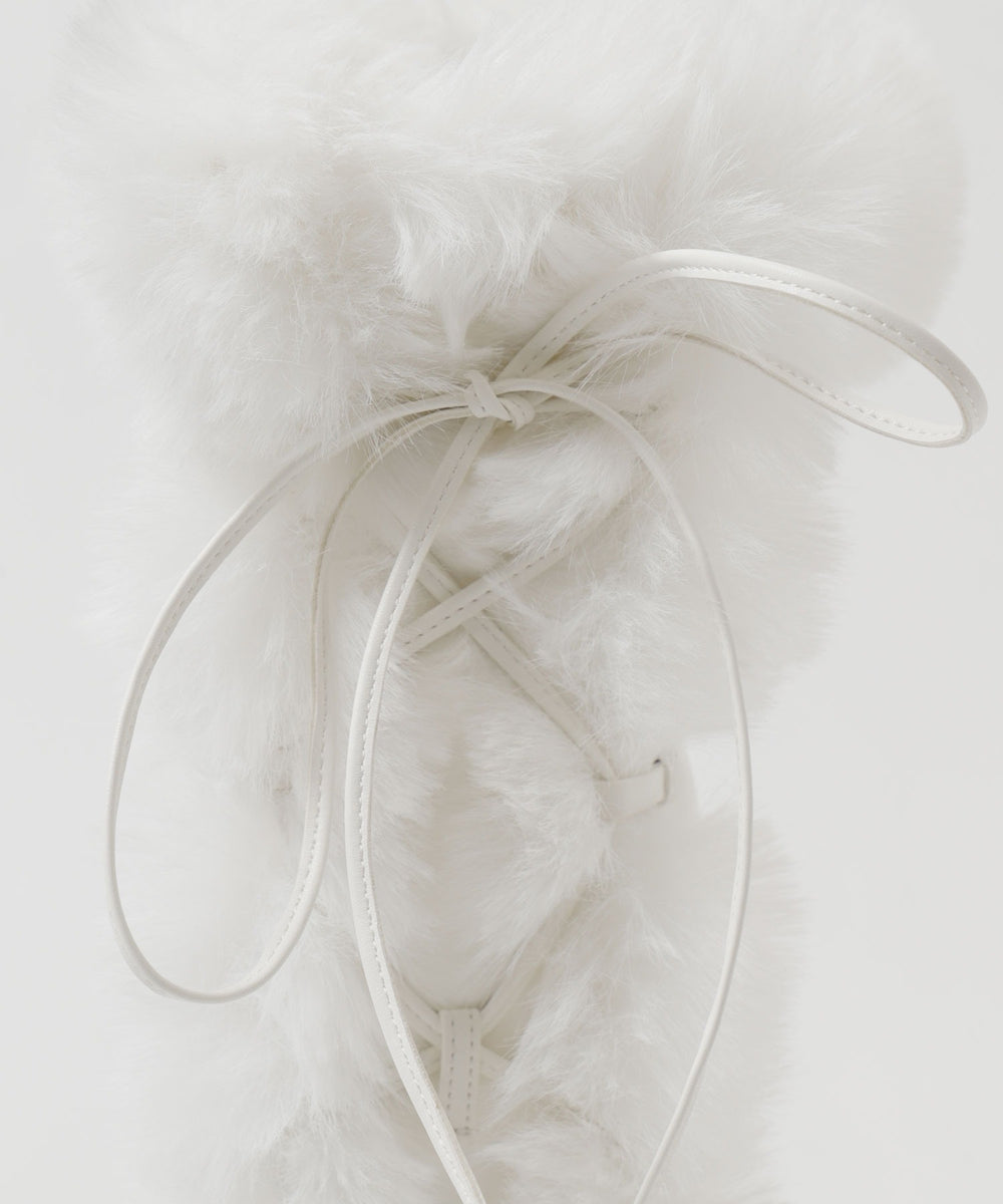 レースアップボリュームファーロングブーツ