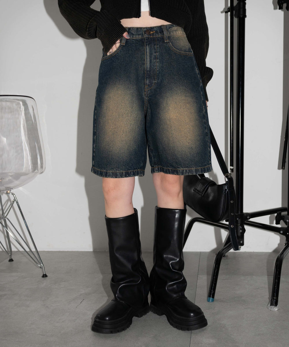 インディゴ濃オーバーダイ モデル：155cm M着用