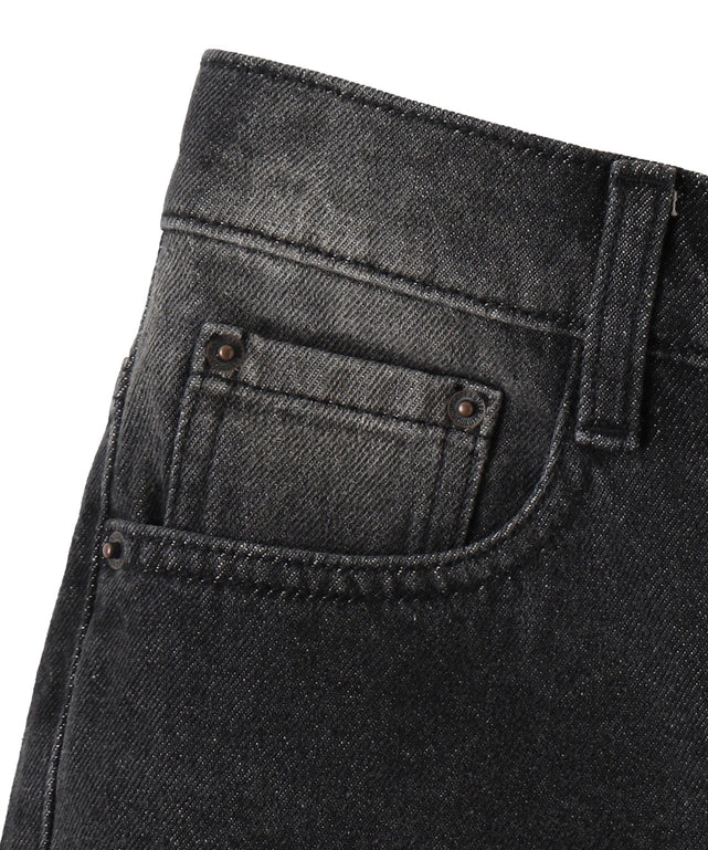 ヴィンテージウォッシュデニムハーフパンツ