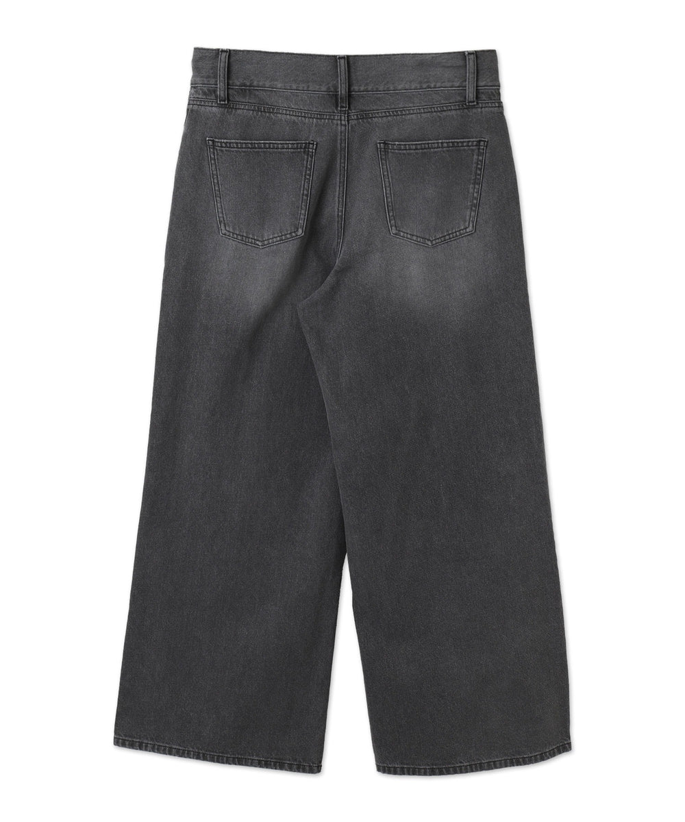 ウエストフックデニムワイドパンツ