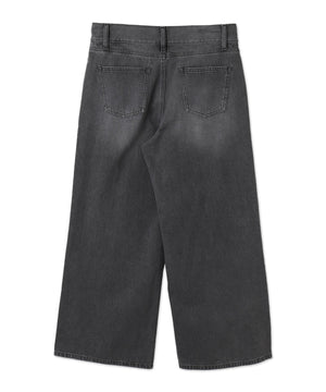 ウエストフックデニムワイドパンツ