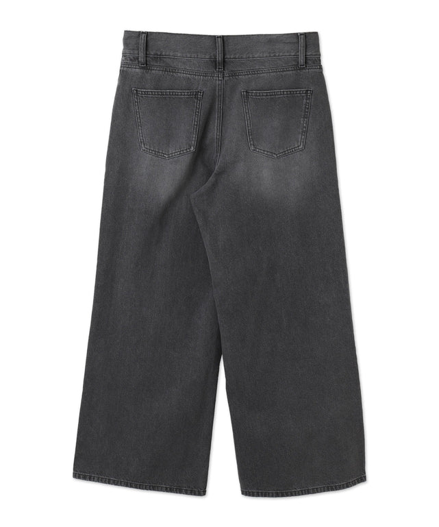 ウエストフックデニムワイドパンツ