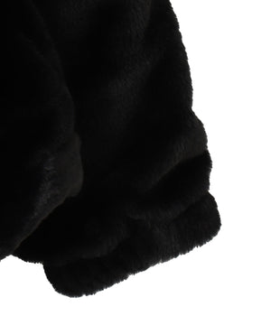 ファーフードグラフィックブルゾン