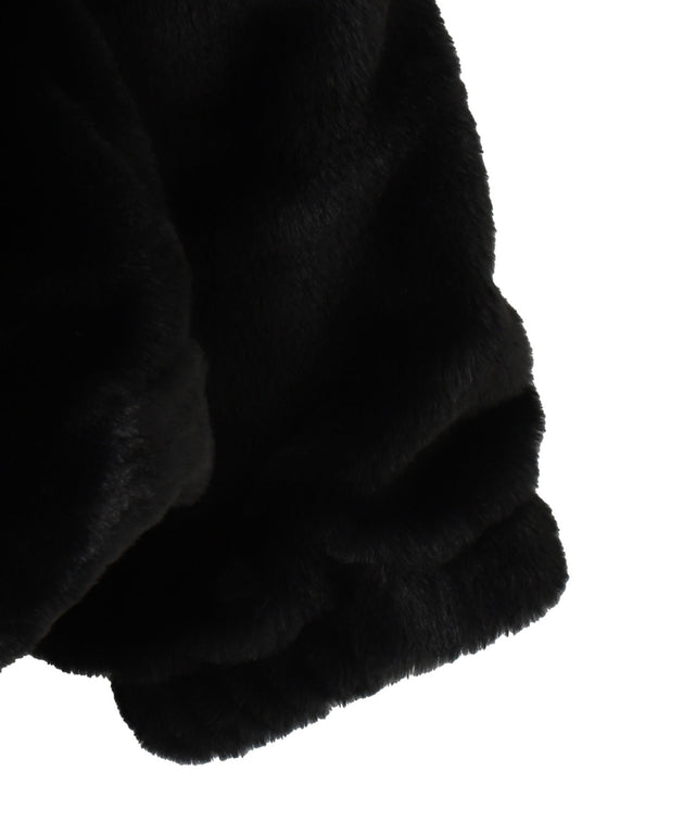 ファーフードグラフィックブルゾン