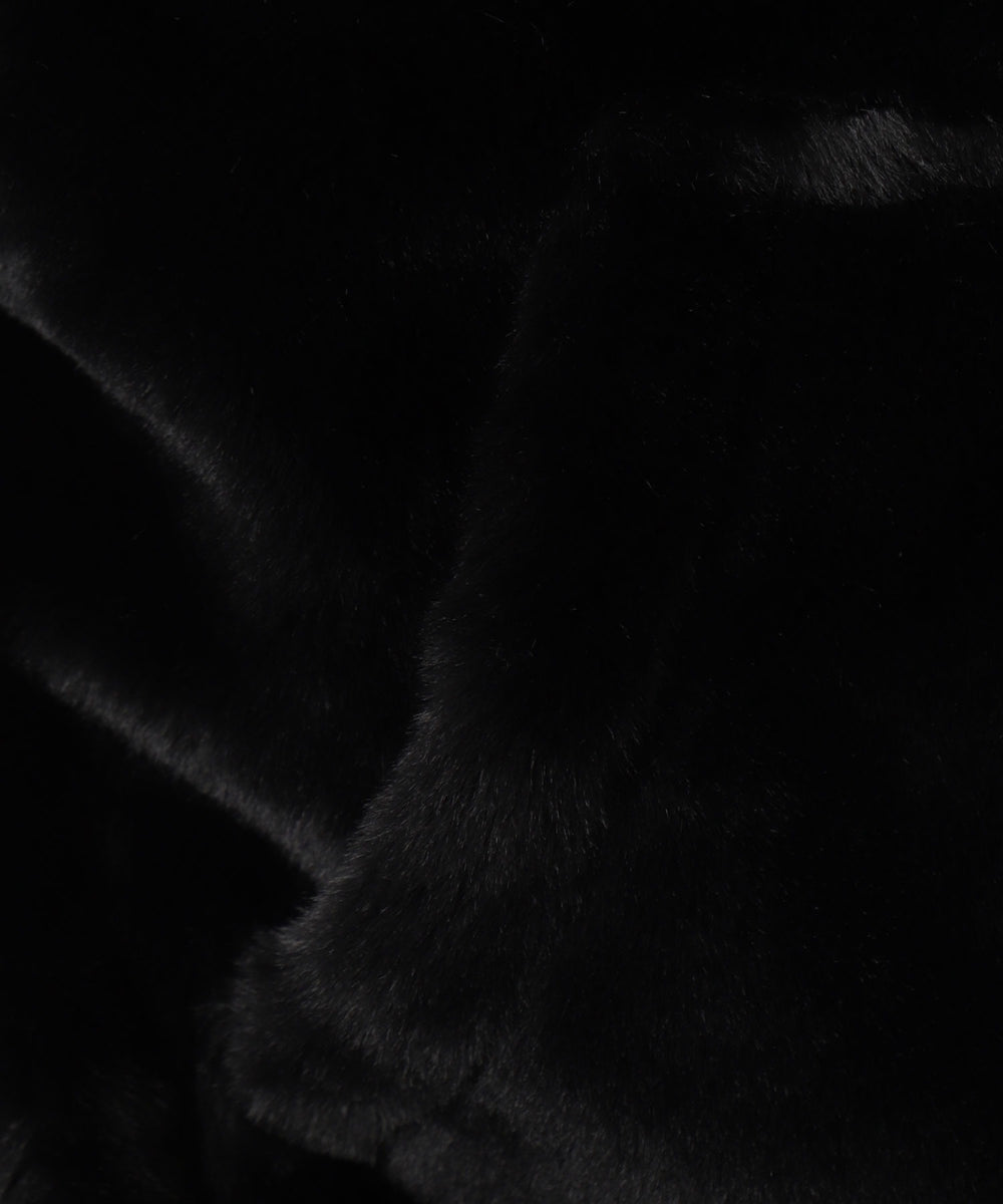 ファーフードグラフィックブルゾン