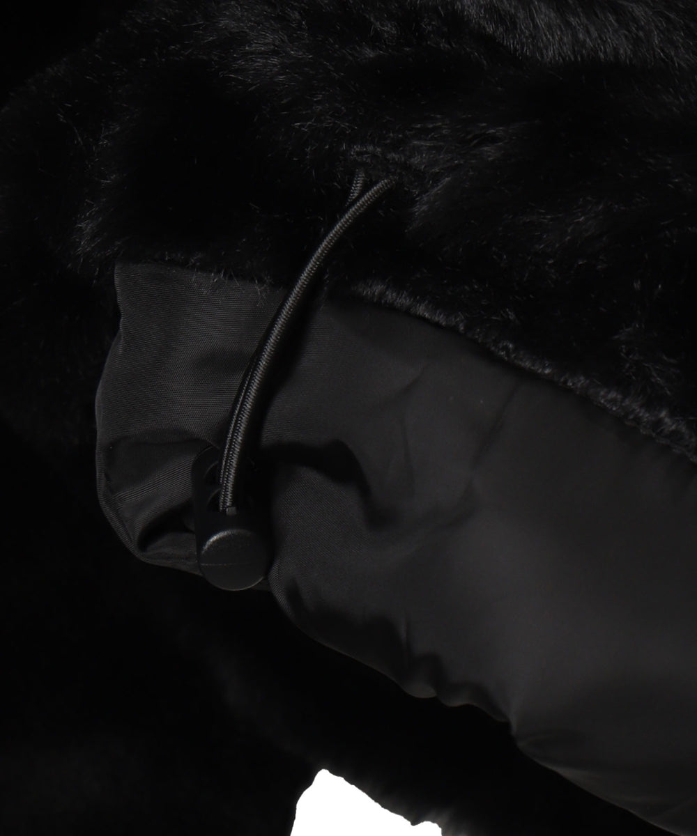 ファーフードグラフィックブルゾン