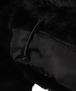 ファーフードグラフィックブルゾン