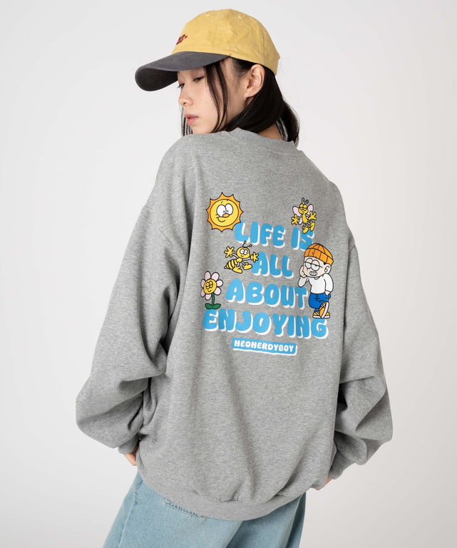 柄52　杢グレー　モデル：161cm L着用