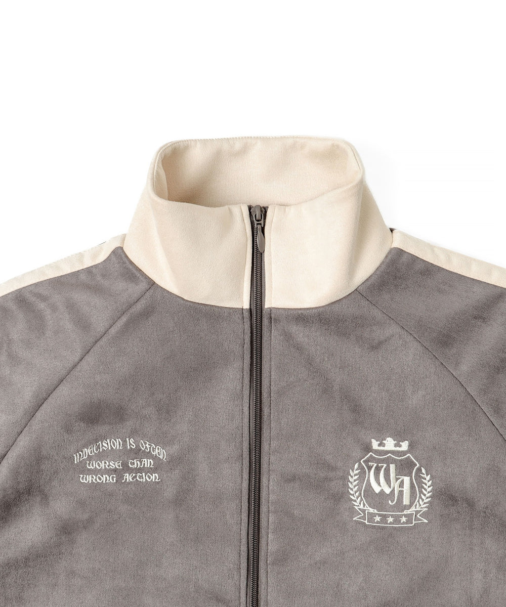 フェイクスウェードライントラックジャケット