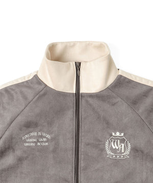 フェイクスウェードライントラックジャケット