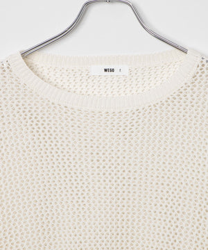 ショートメッシュニットプルオーバー