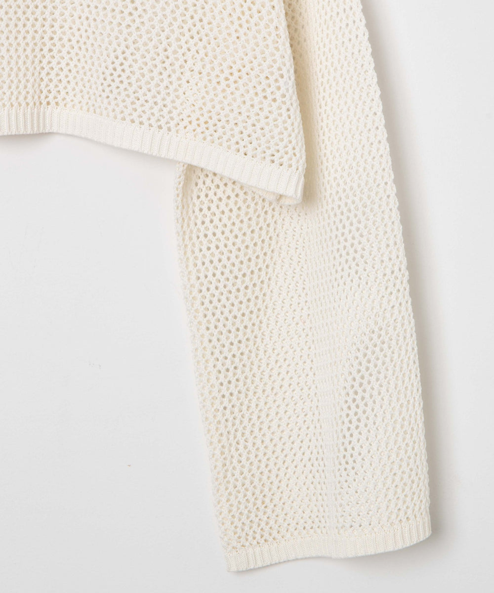 ショートメッシュニットプルオーバー