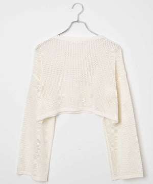 ショートメッシュニットプルオーバー