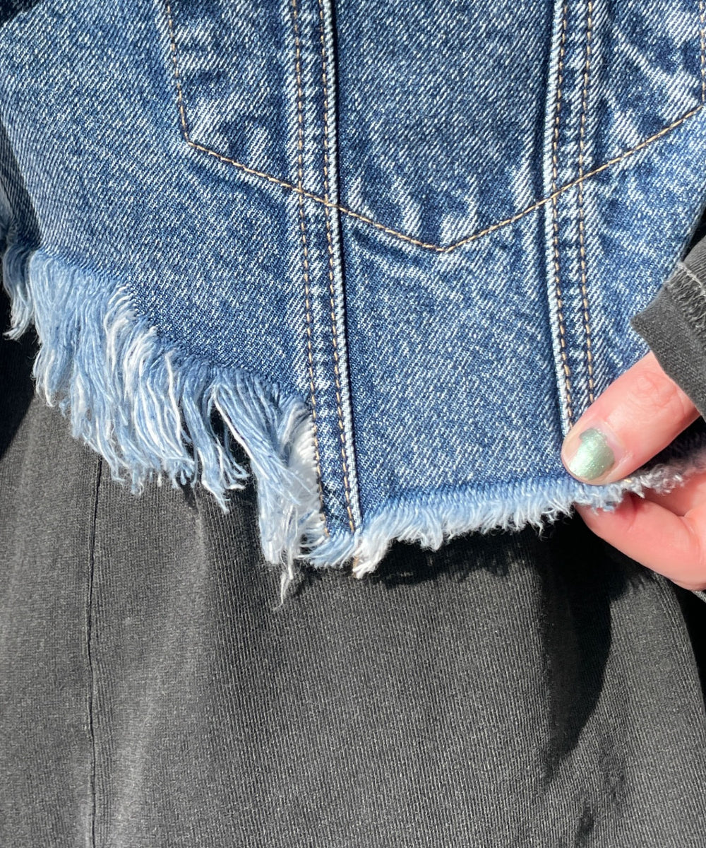 デニムショートベスト