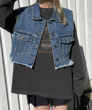 デニム中濃加工 モデル:155cm F着用