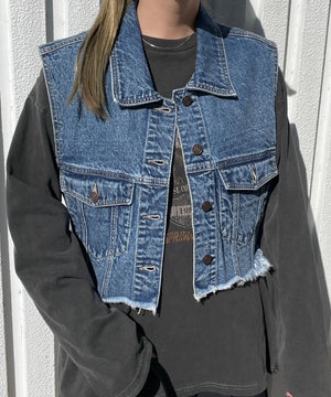 デニム中濃加工 モデル:155cm F着用