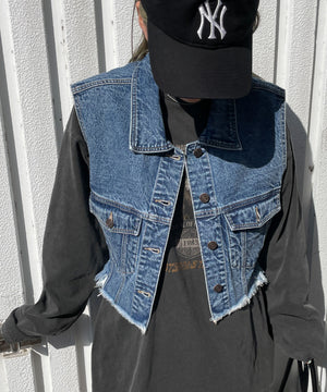 デニム中濃加工 モデル:155cm F着用