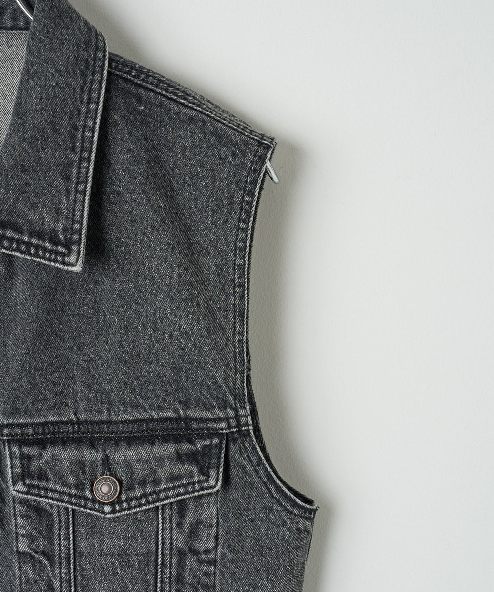 デニムショートベスト