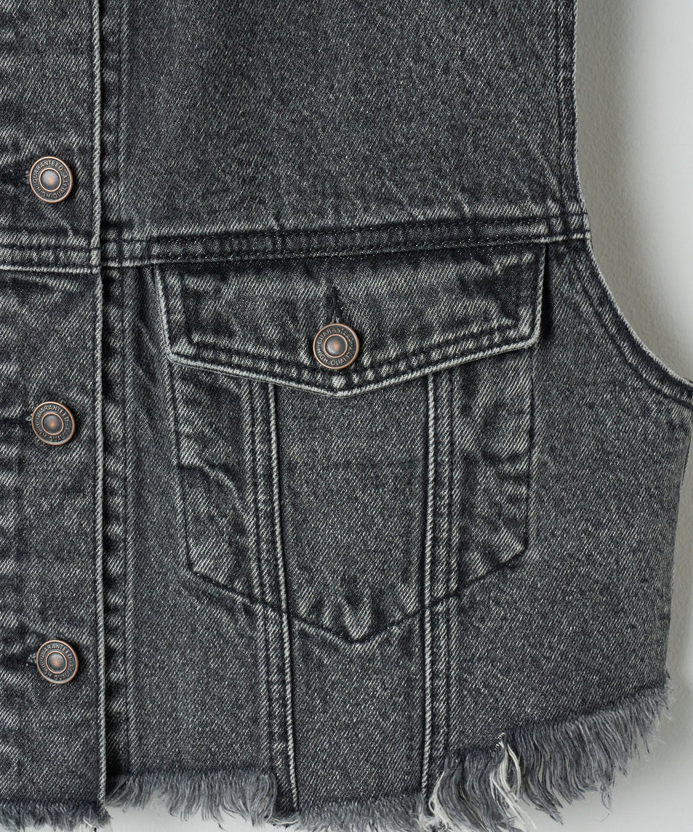 デニムショートベスト