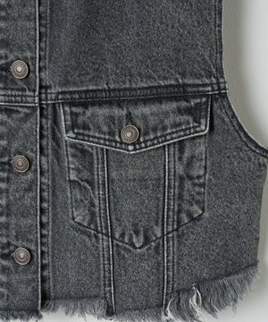 デニムショートベスト