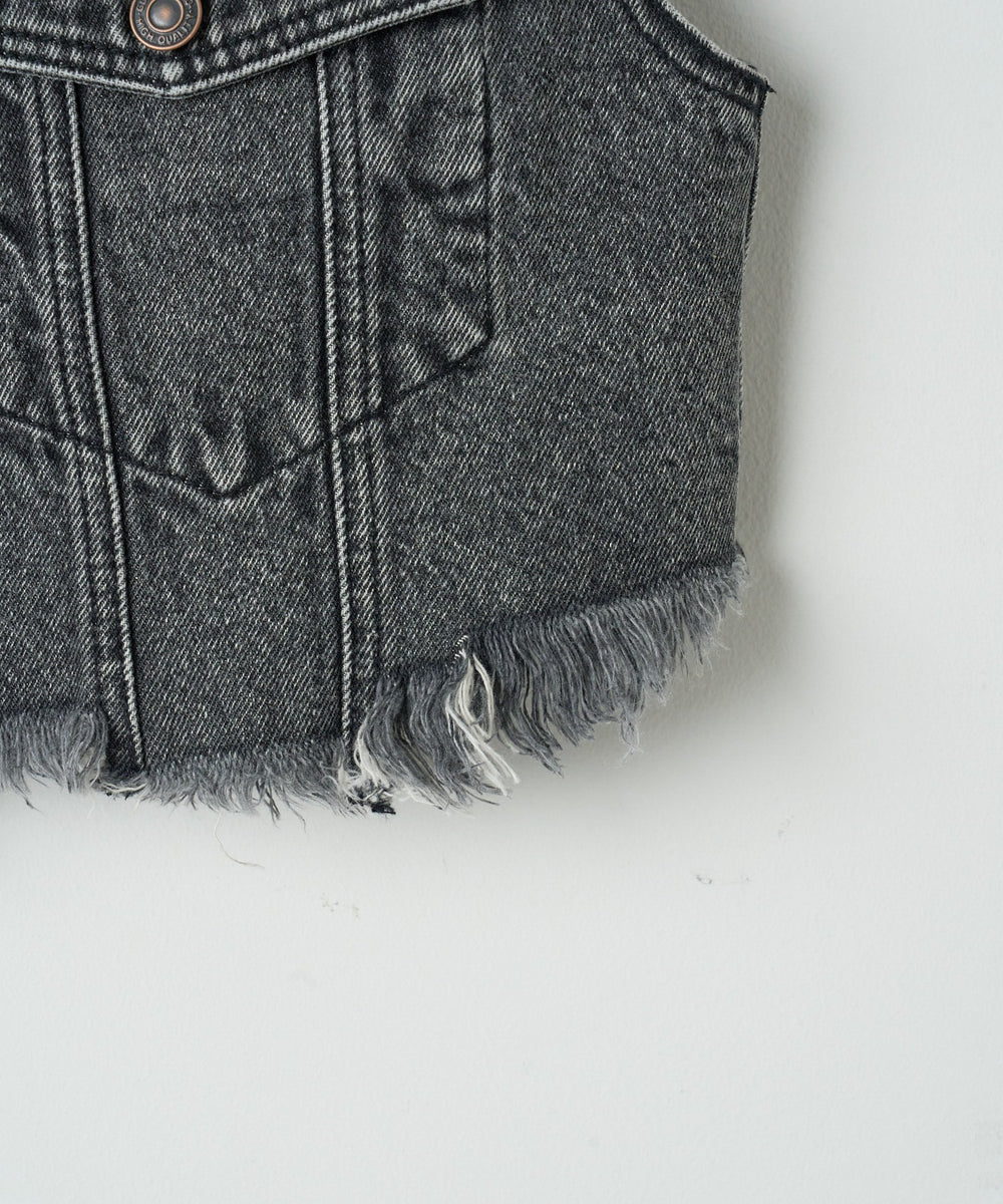 デニムショートベスト