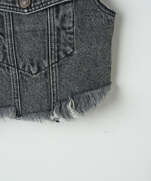 デニムショートベスト