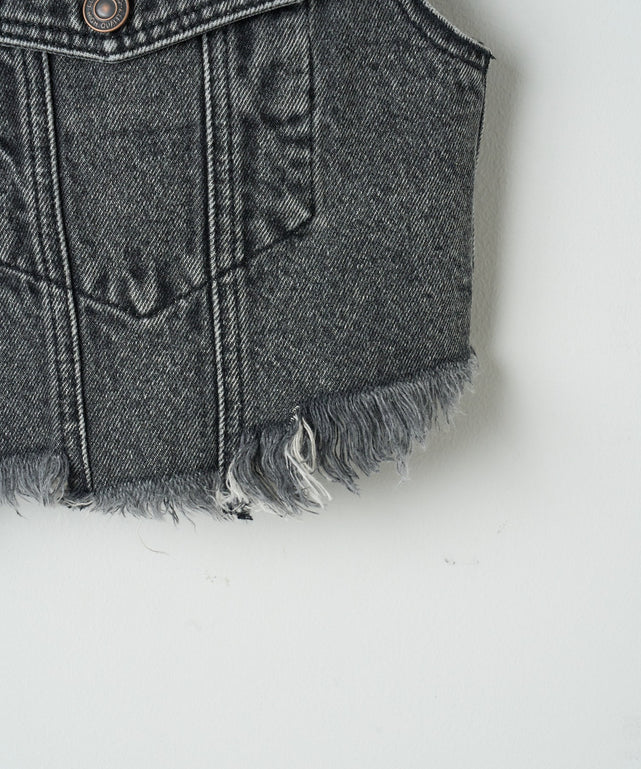 デニムショートベスト