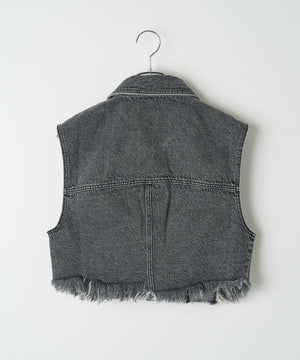 デニムショートベスト
