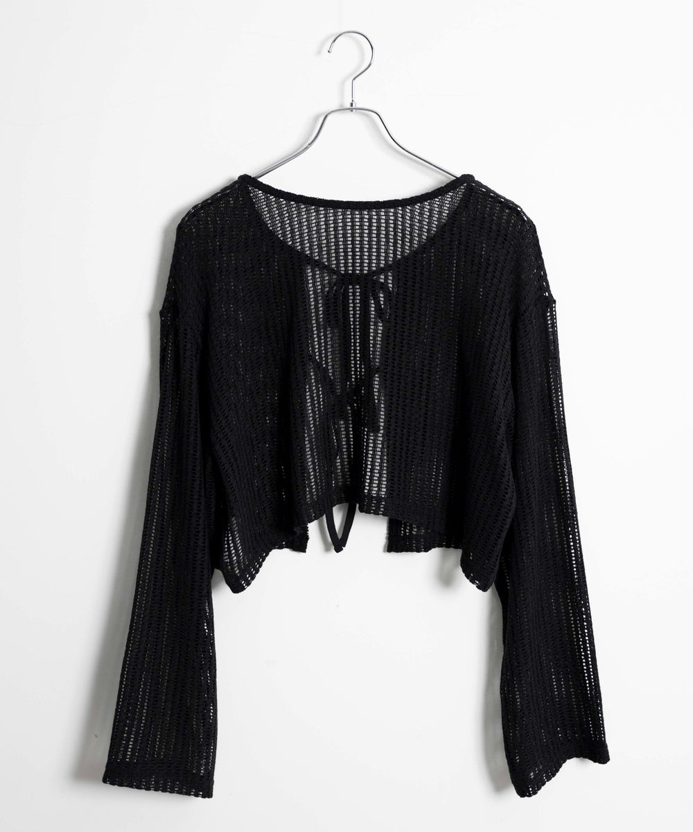 メッシュリボンカーディガン