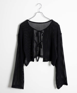 メッシュリボンカーディガン