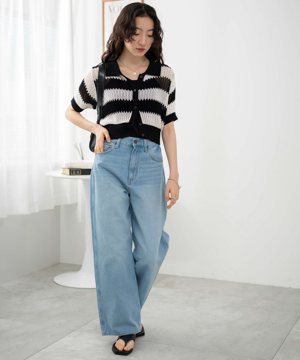 ブラック系ボーダー　モデル:163cm F着用